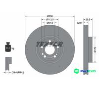 TEXTAR 2 X BRAKE DISC 92307105 FOR MERCEDES-BENZ
