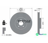 TEXTAR 2 X BRAKE DISC 92309603 FOR FORD