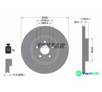 TEXTAR 2 X BRAKE DISC 92309703 FOR VOLVO POLESTAR