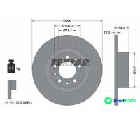 TEXTAR 2 X BRAKE DISC 92313603 FOR PEUGEOT