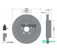 TEXTAR 2 X BRAKE DISC 92313803 FOR TESLA