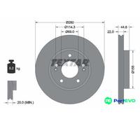TEXTAR 2 X BRAKE DISC 92314703 FOR HYUNDAI KIA