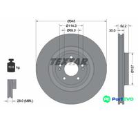 TEXTAR 2 X BRAKE DISC 92315103 FOR HYUNDAI