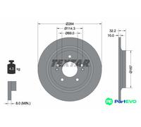 TEXTAR 2 X BRAKE DISC 92316303 FOR HYUNDAI KIA