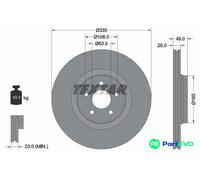 TEXTAR 2 X BRAKE DISC 92317805 FOR FORD