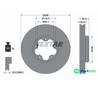 TEXTAR 2 X BRAKE DISC 92320303