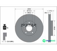 TEXTAR 2 X BRAKE DISC 92321303