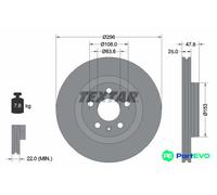 TEXTAR 2 X BRAKE DISC 92323905 FOR VOLVO