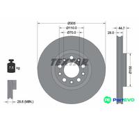 TEXTAR 2 X BRAKE DISC 92326305 FOR ALFA ROMEO