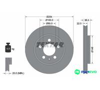 TEXTAR 2 X BRAKE DISC 92329503 FOR VW