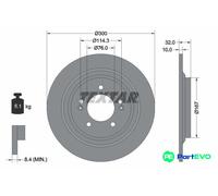 TEXTAR 2 X BRAKE DISC 92332703 FOR HYUNDAI KIA