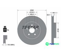 TEXTAR 2 X BRAKE DISC 92333503