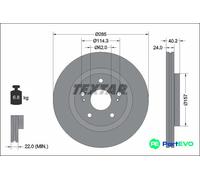 TEXTAR 2 X BRAKE DISC 92337303