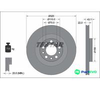 TEXTAR 2 X BRAKE DISC 92337803
