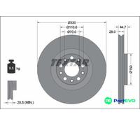 TEXTAR 2 X BRAKE DISC 92337905 FOR ALFA ROMEO
