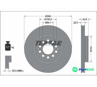 TEXTAR 2 X BRAKE DISC 92342603