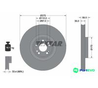 TEXTAR 2 X BRAKE DISC 92346705 FOR MERCEDES-BENZ