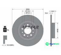TEXTAR 2 X BRAKE DISC 92351003