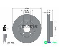 TEXTAR 2 X BRAKE DISC 92351203