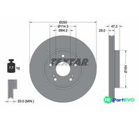 TEXTAR 2 X BRAKE DISC 92353003
