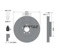 Textar 92266125 Front Right x1 Brake Disc Fits BMW