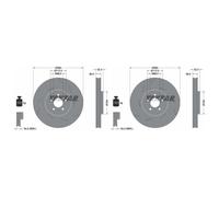 Textar 2 x Slotted Brake Discs fits Porsche Macan 2014-2018 2.0 3.0 3.6