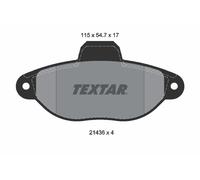 Textar Car Brake Pad Front Dimensions 54.7mm x 115mm For Fiat 2143602