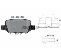 Textar Rear Brake Pad Set – Mercedes-Benz A-Class Vaneo 2313803 – Full Set of 4 with Accessories