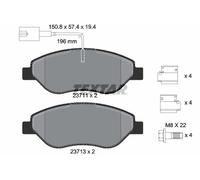 TEXTAR 2371104 Brake Pad Set, disc brake for ALFA ROMEO,CHRYSLER,FIAT,LANCIA