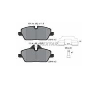 Textar Front Brake Pads 2391503 - Full Set of 4 with Accessories for Mini Clubman, BMW 1 Series