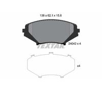 Textar Car Brake Pad Front Dimensions 62mm x 138mm For Mazda 2404201