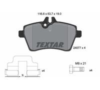 Textar 2407701 Front Brake Pad Set Fits Mercedes A-class