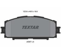 Textar Car Brake Pad Front Dimensions 49.5mm x 122.8mm 2434701