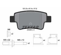 Textar Rear Brake Pads Set of 4 with Accessories - Fits Vauxhall/Opel Corsa 2434903 1 Year Warranty