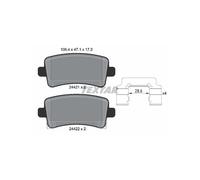 Textar Rear Brake Pads 2442102 Genuine OE Full Set of 4 Fits Saab 9-5, Vauxhall Insignia, Opel Malibu