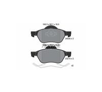 Textar Brake Pads 2453501 Genuine OE Front Set of 4 with Accessories, fits Renault