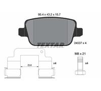 Genuine OE Textar Brake Pads Full Set Of 4 Rear With Accessories 2453701