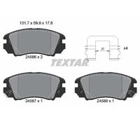 TEXTAR 2458601 Brake Pad Set, disc brake for HYUNDAI,KIA