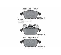 Textar 2470601 Front Brake Pad Set Fits Audi A4 A5