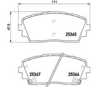Textar 2536501 Front Disc Brake Pad Set Fits Kia