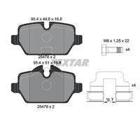 Textar 2547801 Rear Brake Pad Set Fits MINI Countryman Paceman