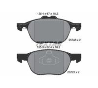 Textar Genuine OE Brake Pad Set 2574801 - Front Disc TEVES - Fits Ford - Full Set of 4