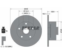 TEXTAR 92154303 Brake Disc Rear Solid 245mm Outer Diameter Fits Audi A4