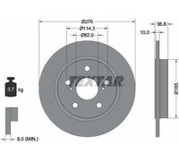 TEXTAR 92164003 Brake Disc Rear Solid Fits Toyota Auris Auris Van Corolla