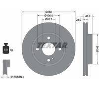 TEXTAR 92176005 Brake Disc Front Internally Vented Fits Ford Fiesta Ka+