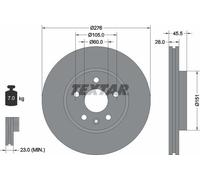 TEXTAR 92198903 Brake Disc Front Fits Chevrolet Aveo Cruze Opel Astra Vauxhall