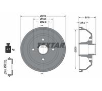 TEXTAR 94024100 Brake Drum for HOLDEN,OPEL,VAUXHALL