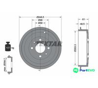 TEXTAR BRAKE DRUM 94019900 FOR ALFA ROMEO FIAT