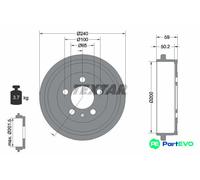 TEXTAR BRAKE DRUM 94023800 FOR AUDI SEAT SKODA VW