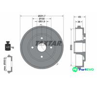 TEXTAR BRAKE DRUM 94033200 FOR OPEL VAUXHALL